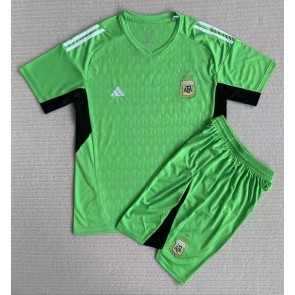 Argentina Målvakt kläder Barn VM 2022 Hemmatröja Kortärmad (+ korta byxor)